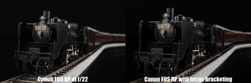 Notice the difference in focus between a regular photo take at f/22 and one created with Canon’s focus bracketing feature.